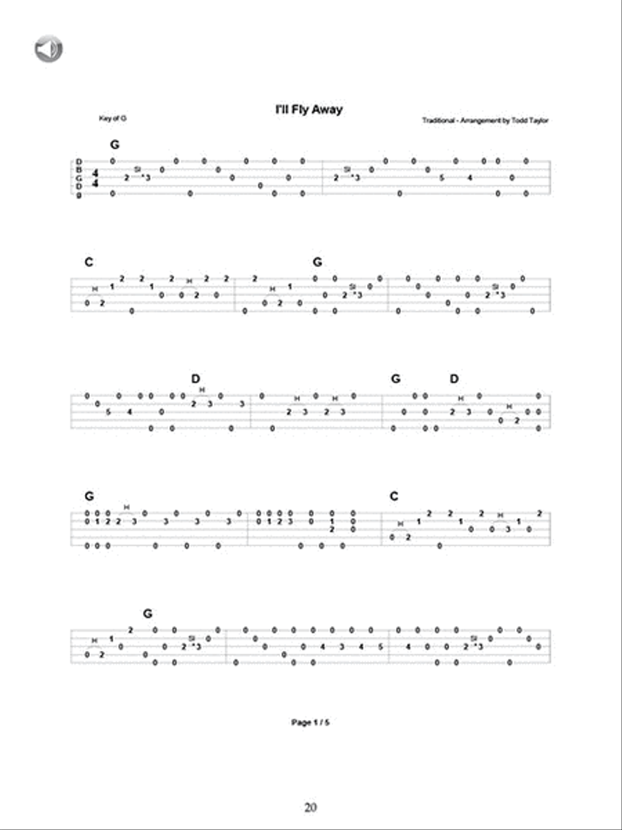 Todd Taylor's Gospel Banjo Guitar Tablature scores gallery preview page 4