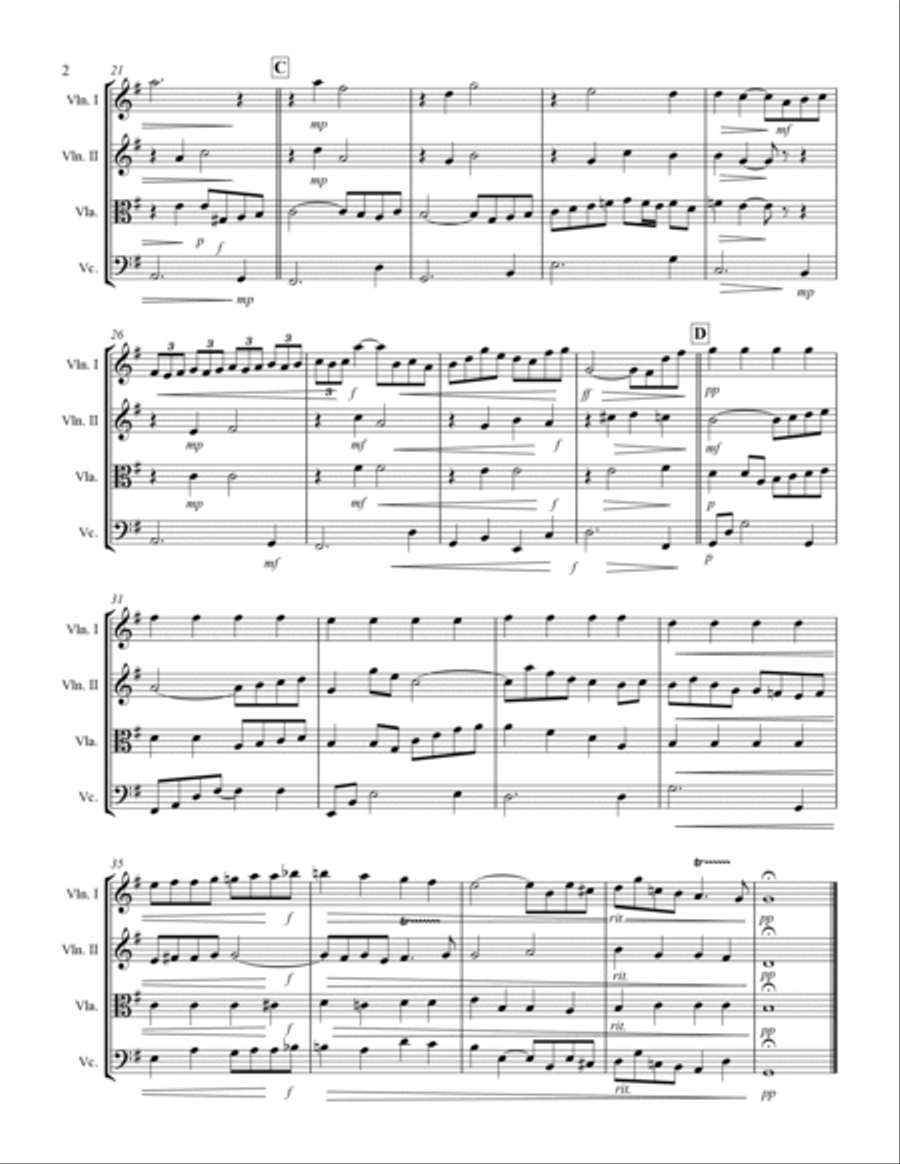 Arioso - from Cantata No. 156 (for String Quartet) String Quartet scores gallery preview page 3