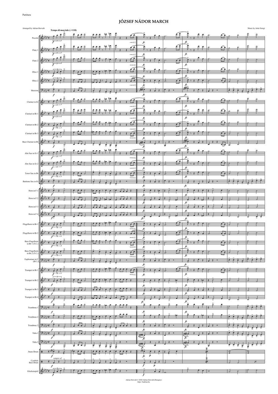 József Nádor March Concert Band scores gallery preview page 3