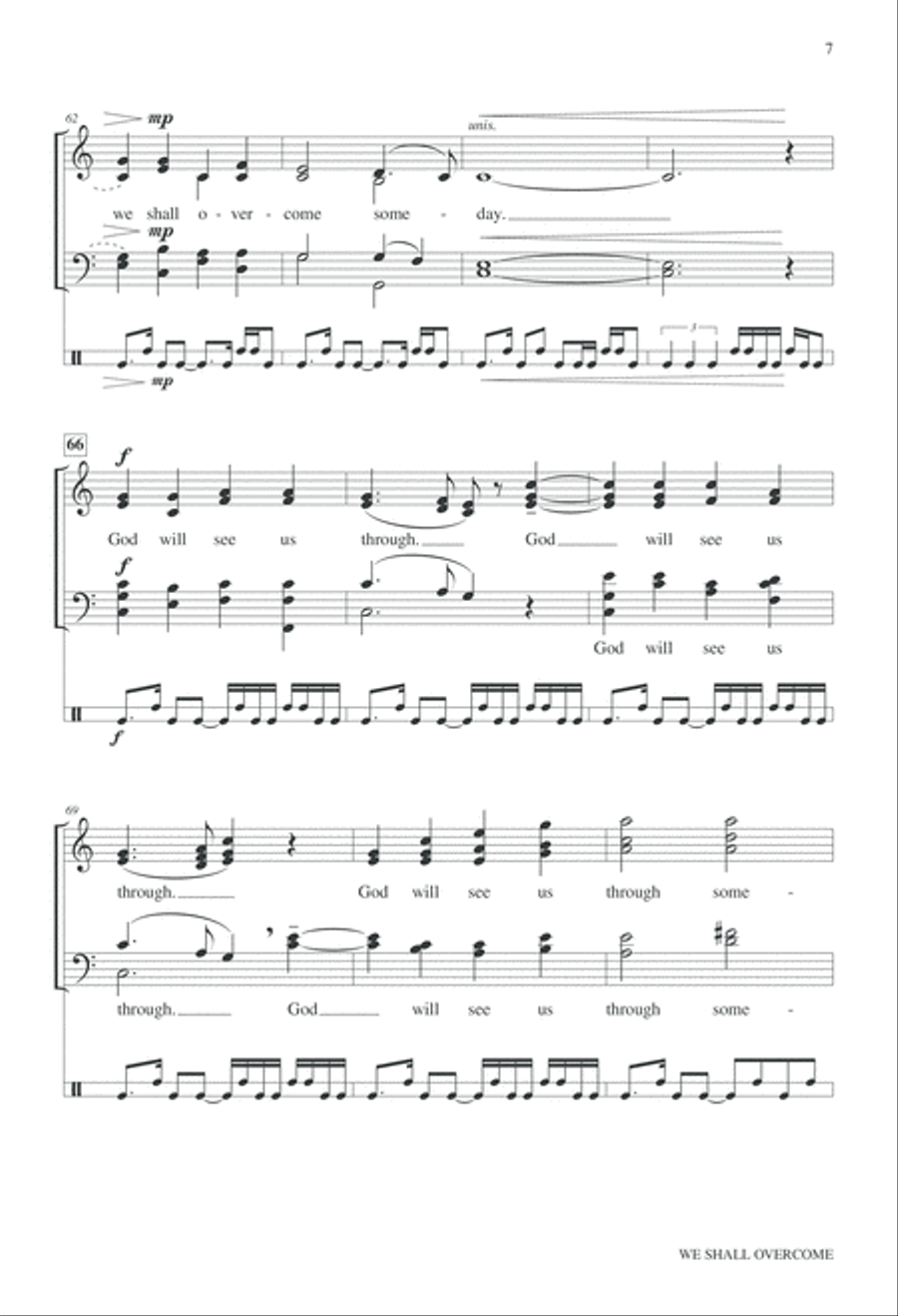 We Shall Overcome 4-Part scores gallery preview page 8