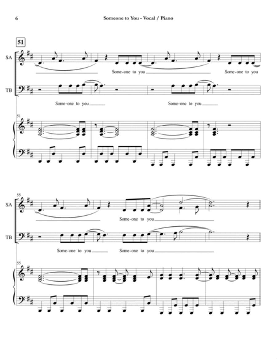 Someone To You 4-Part scores gallery preview page 6