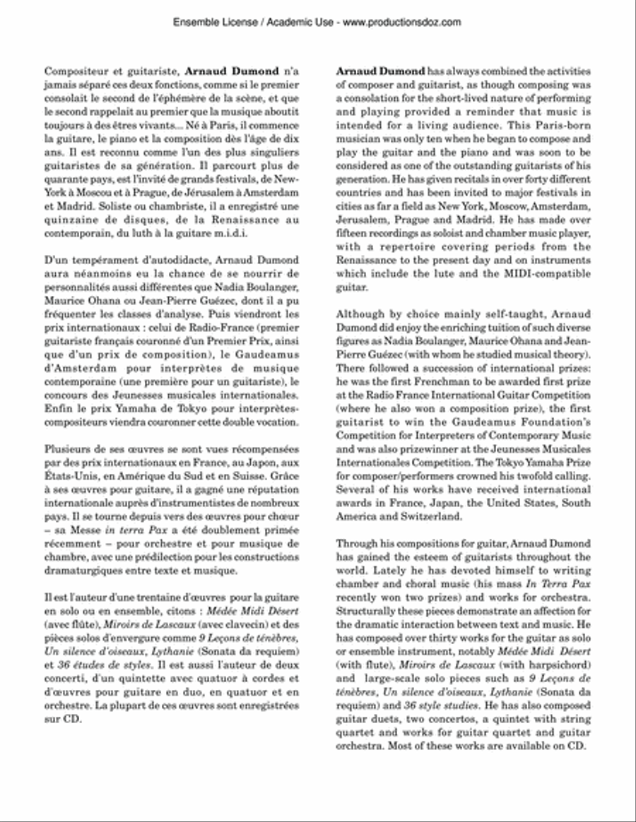 Le Temps voleur en fuite Guitar Ensemble scores gallery preview page 2