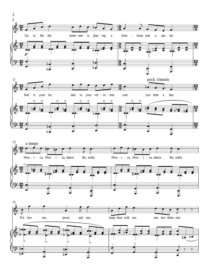 Monica's Waltz Piano, Vocal scores gallery preview page 2