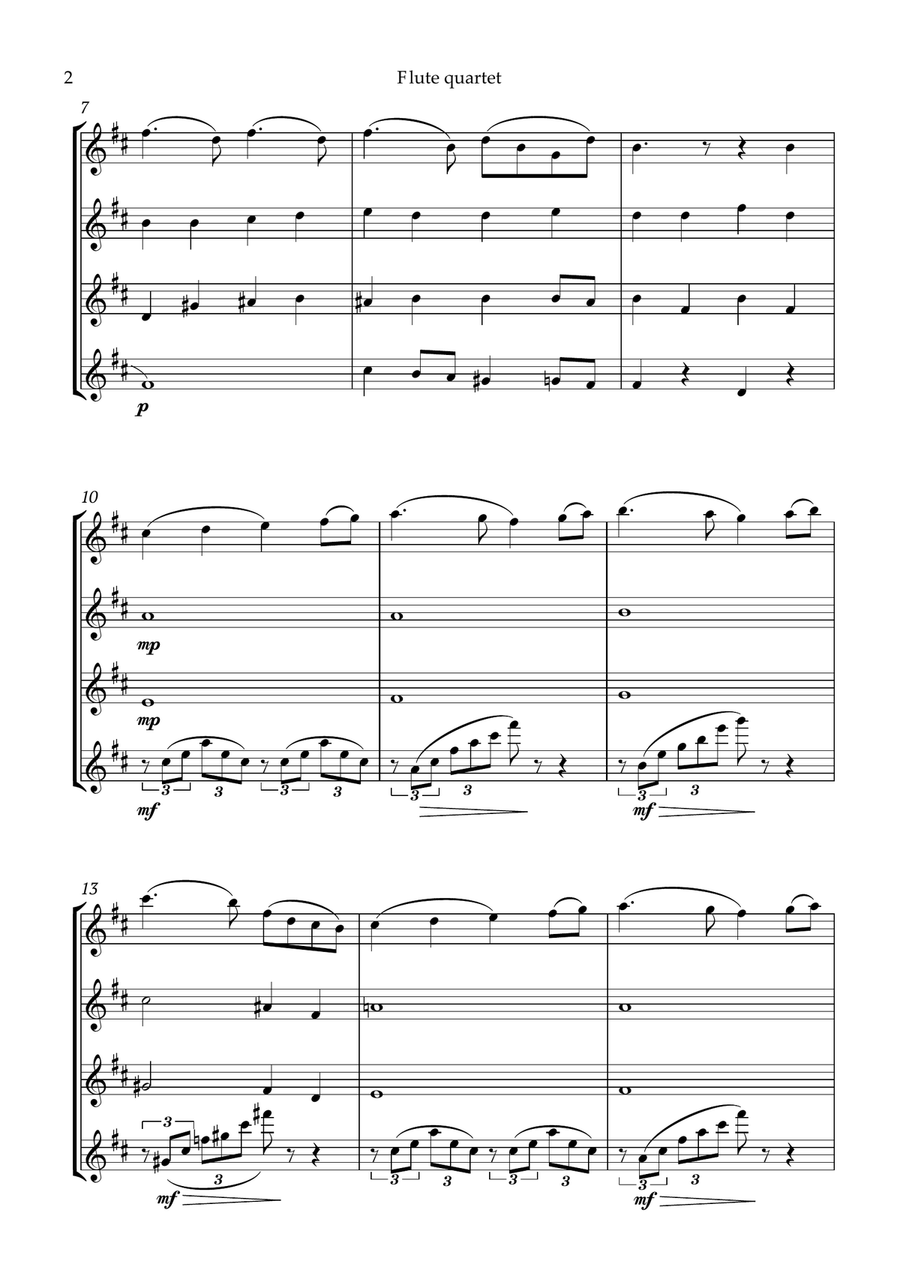 Swan Lake Tchaikovsky Flute Quartet Flute Quartet scores gallery preview page 3