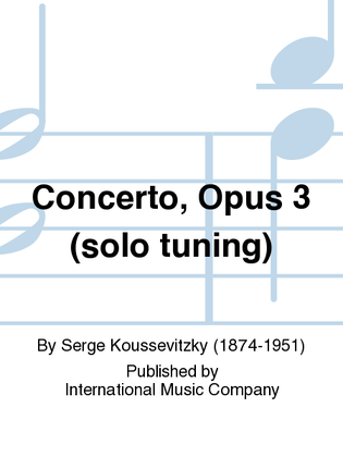 Book cover for Concerto, Opus 3 (Solo Tuning)