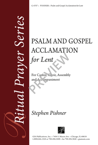Psalm and Gospel Acclamation for Lent image number null