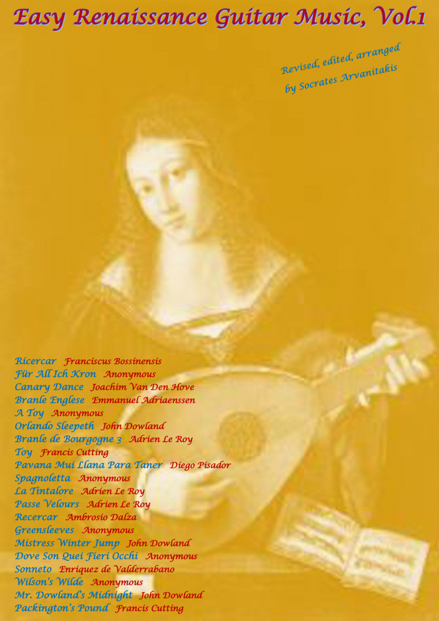 EASY RENAISSANCE GUITAR MUSIC - Volume 1 Classical Guitar scores gallery preview page 1