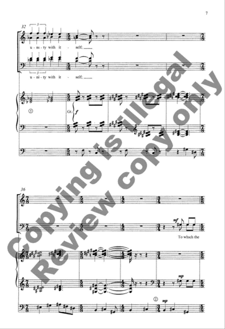 Psalm 122 (I Was Glad When They Said Unto Me) 4-Part scores gallery preview page 7
