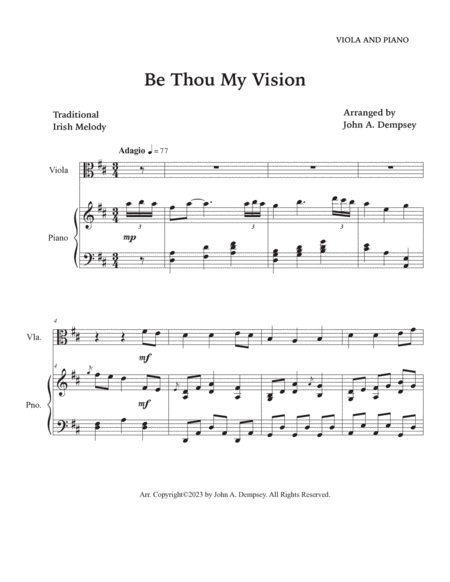 Be Thou My Vision (Viola and Piano) image number null