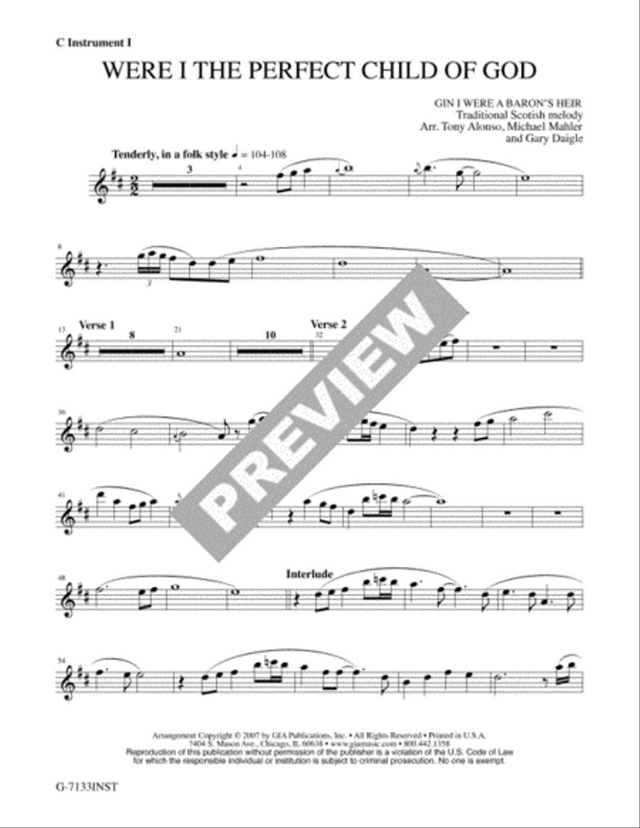 Were I the Perfect Child of God - Instrument edition Guitar scores gallery preview page 2