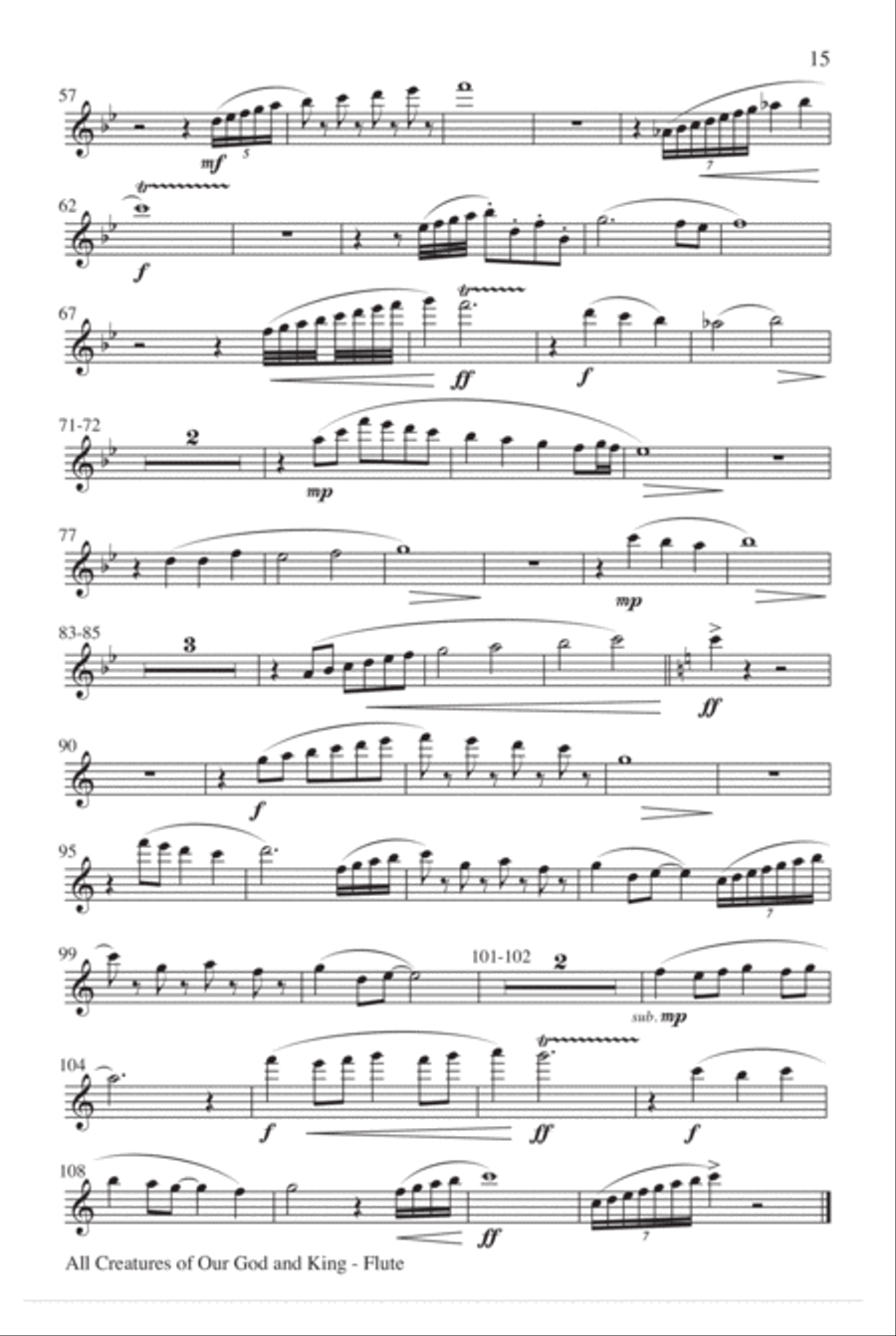 All Creatures of Our God and King 4-Part scores gallery preview page 15
