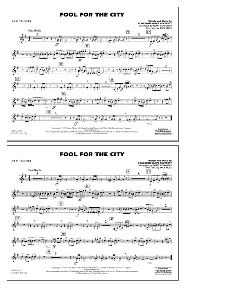 Fool For The City - 3rd Bb Trumpet