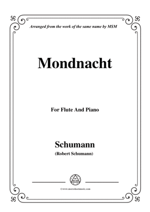 Book cover for Schumann-Mondnacht,for Flute and Piano