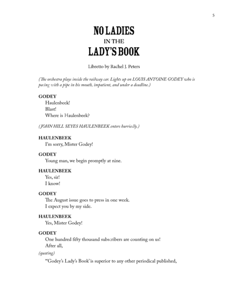 No Ladies in the Lady's Book (Libretto)