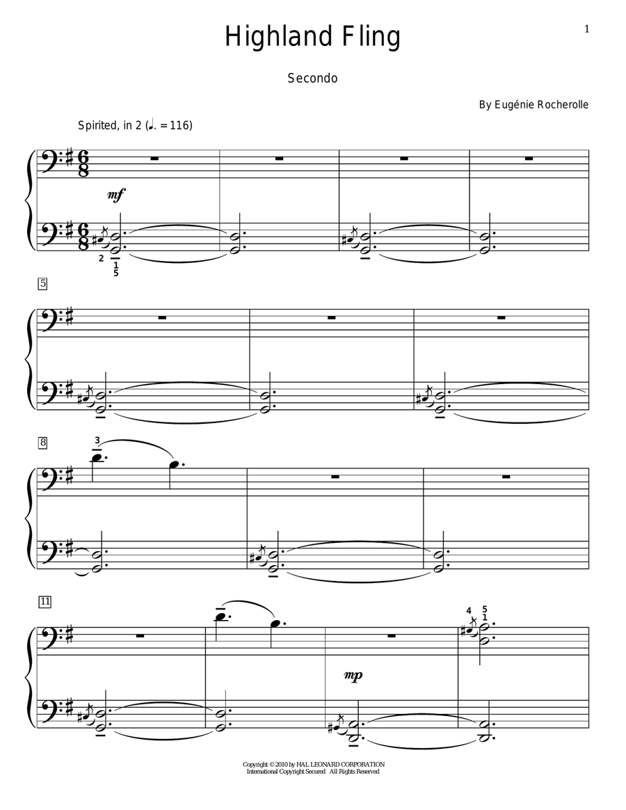 Highland Fling Highland Fling Piano Duet scores gallery preview page 1