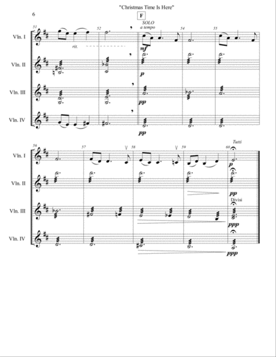 Christmas Time Is Here Violin Solo scores gallery preview page 6