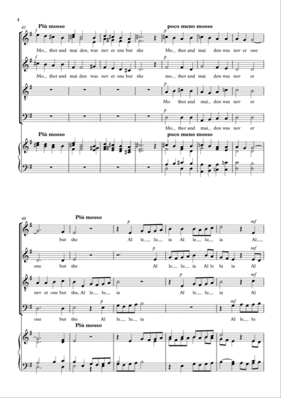 I Sing of a Maiden, for SATB choir 4-Part scores gallery preview page 4