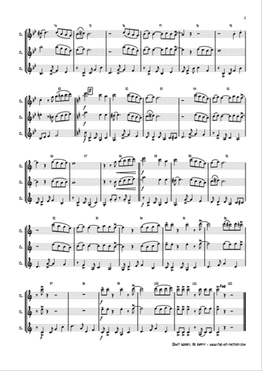 Don't Worry, Be Happy Woodwind Trio scores gallery preview page 3