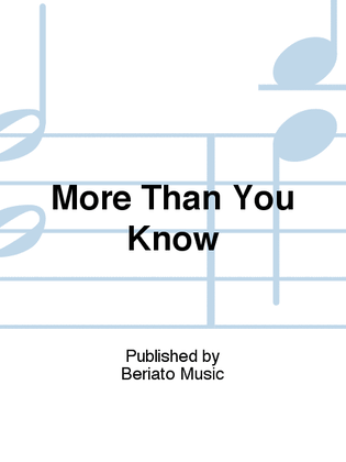 Book cover for More Than You Know
