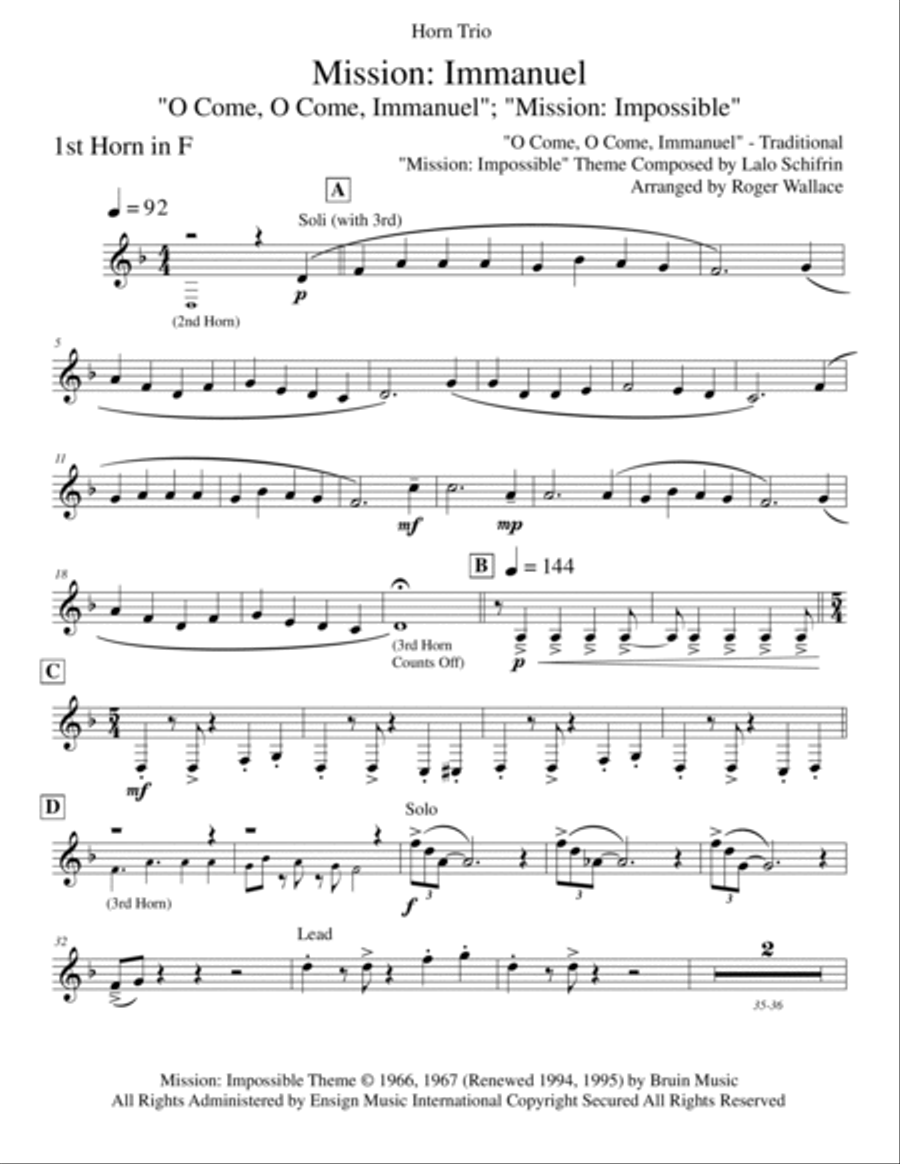 Mission: Impossible Theme Brass Trio scores gallery preview page 5