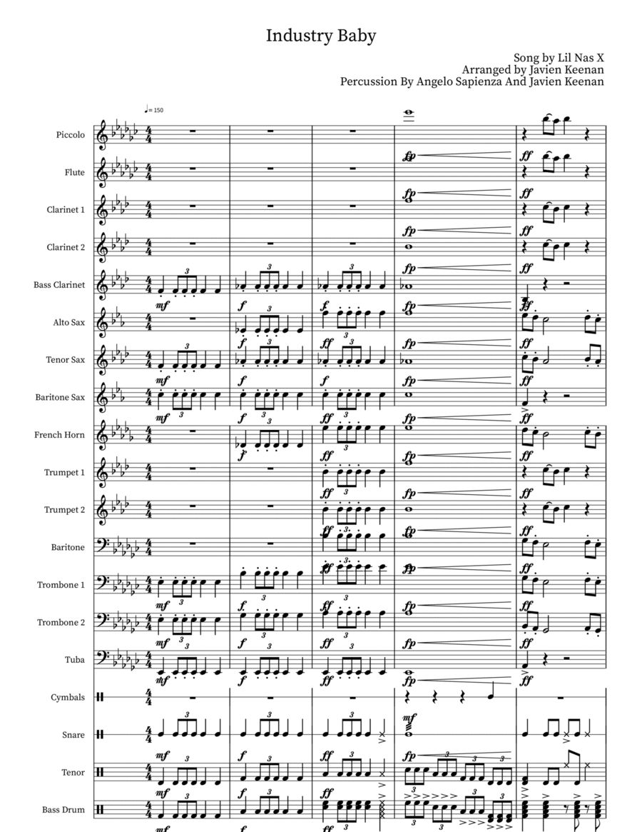 Industry Baby Industry Baby Marching Band scores gallery preview page 1