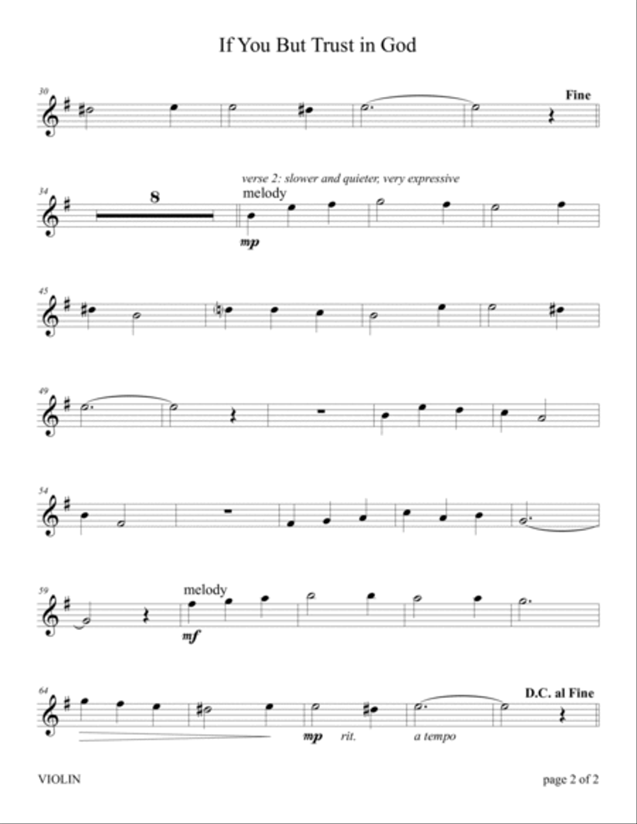 If You But Trust in God to Guide You (Violin and Cello Duet with Piano accompaniment) Piano Trio scores gallery preview page 4
