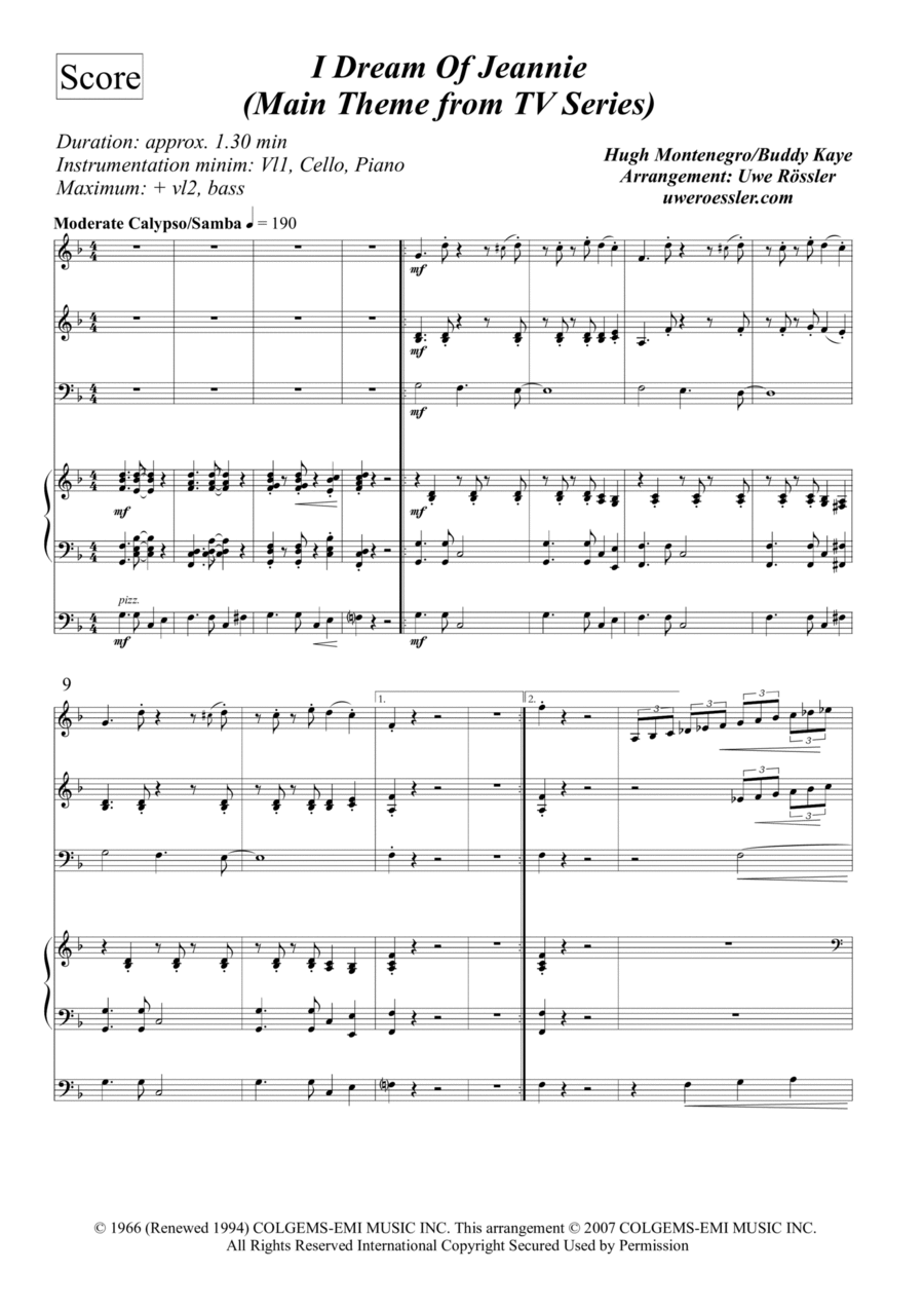 Jeannie Piano Trio scores gallery preview page 1
