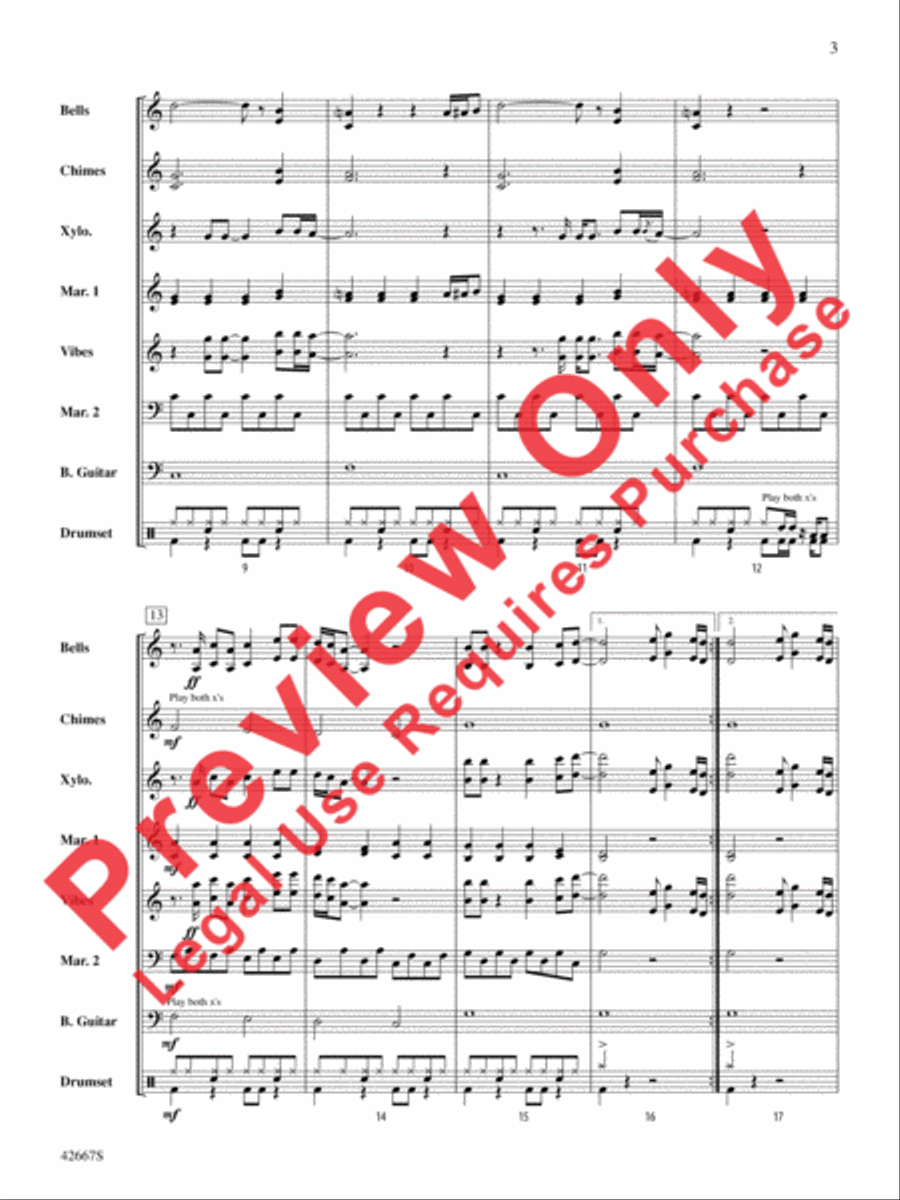 John Lennon Holiday Medley Percussion Ensemble scores gallery preview page 4