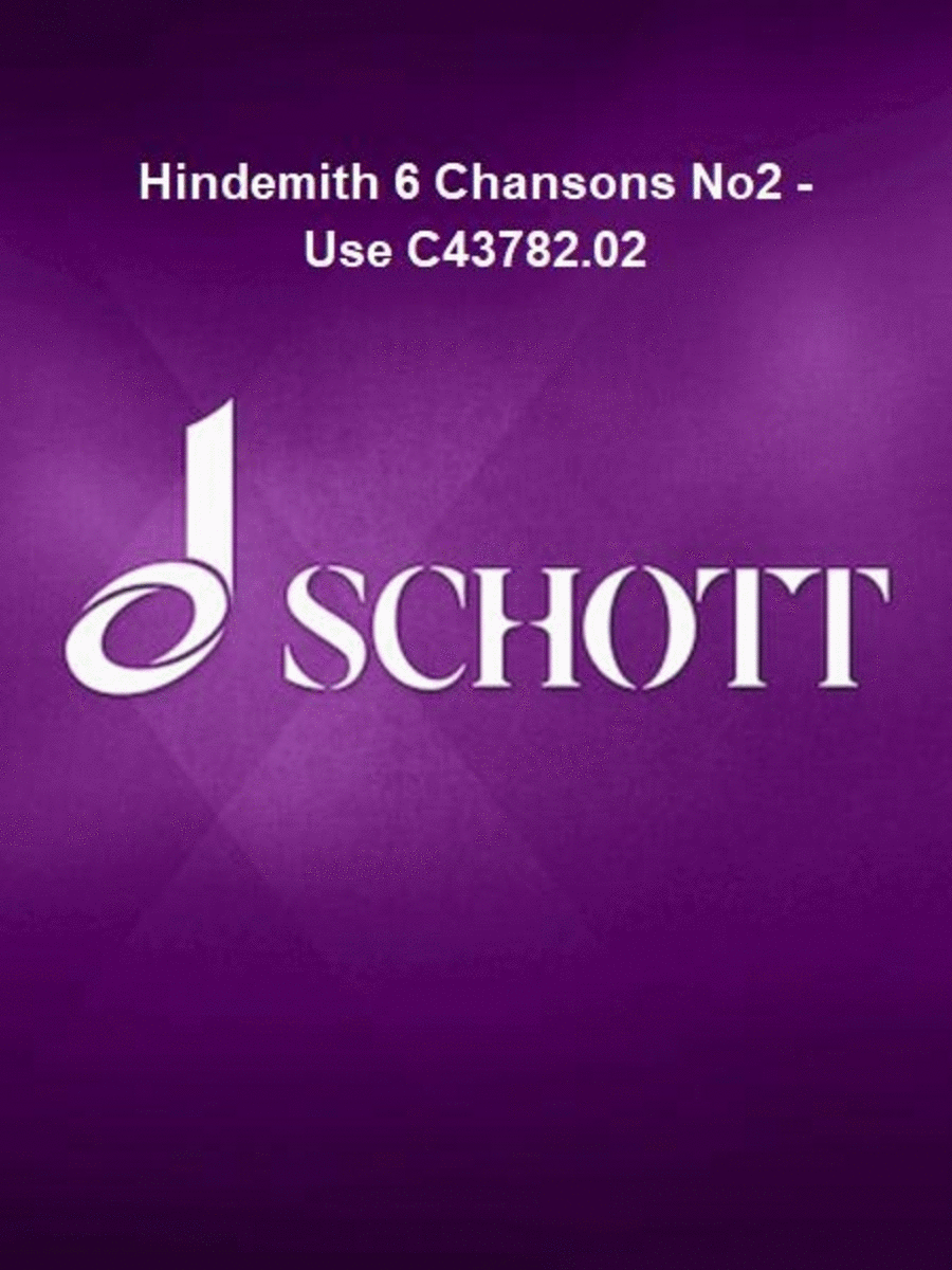 Hindemith 6 Chansons No2 - Use C43782.02