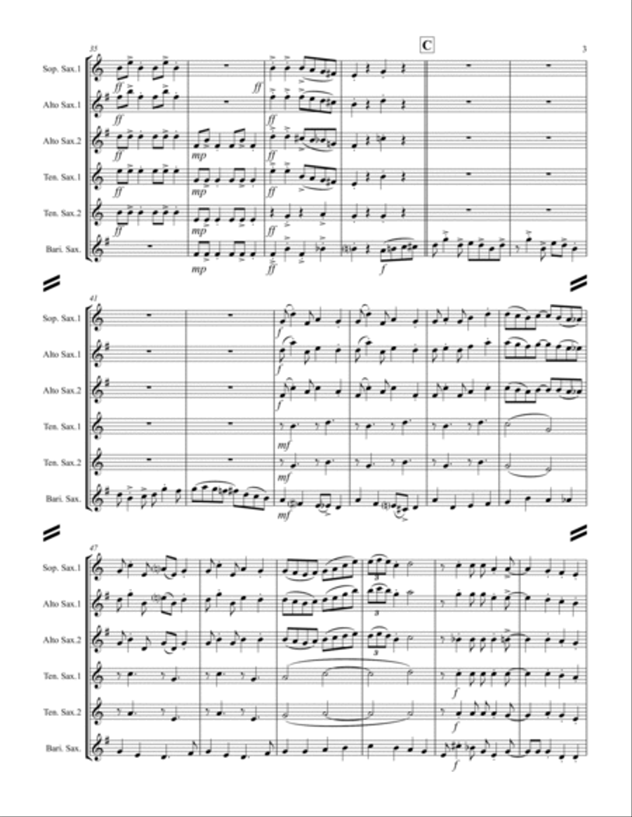 Parade of the Wooden Soldiers (for Saxophone Quintet SATTB or AATTB) Saxophone Quintet scores gallery preview page 4