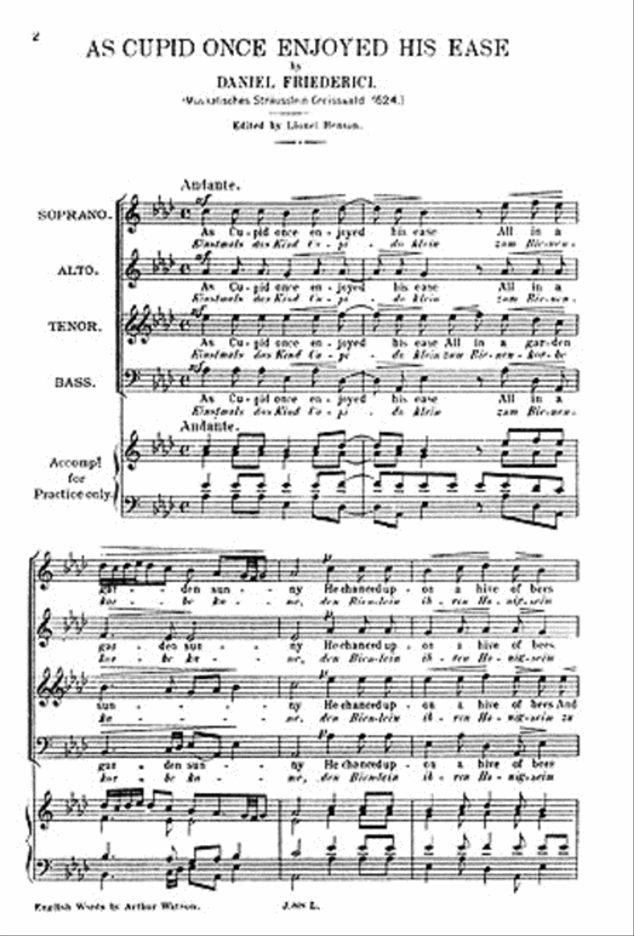 As Cupid Once Enjoyed His Ease 4-Part scores gallery preview page 1