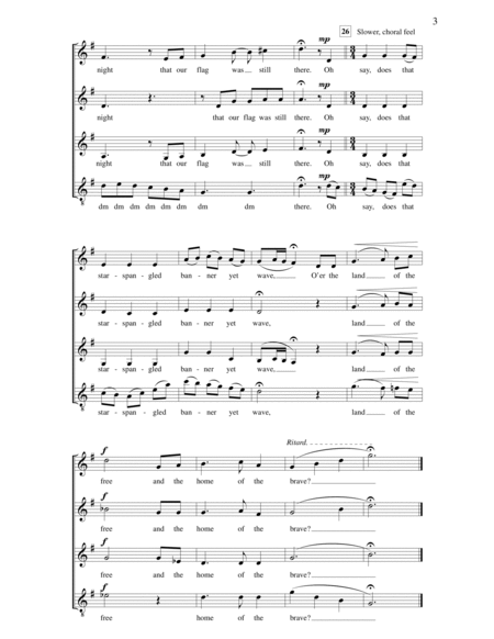The Star-Spangled Banner by Francis Scott Key SSAA - Digital Sheet Music