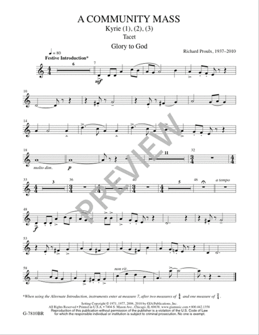 A Community Mass - Brass and Percussion edition Flute scores gallery preview page 19