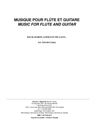 Book cover for Musique pour flûte et guitare