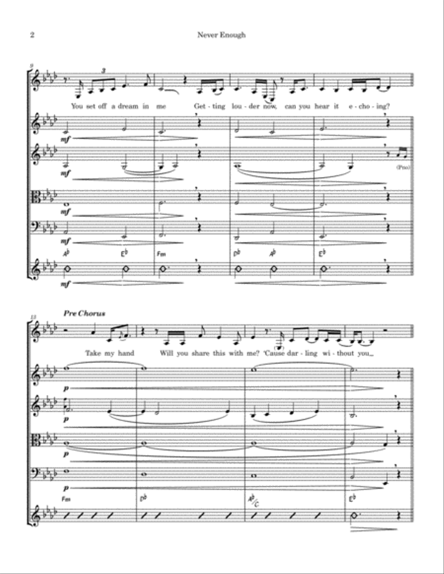 Never Enough String Quartet scores gallery preview page 2