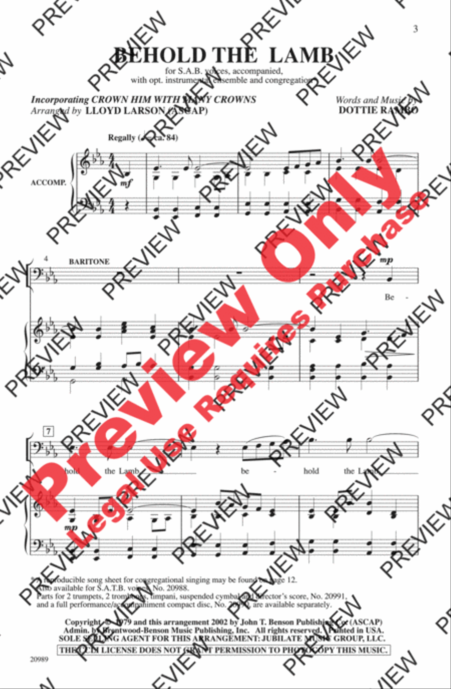 Behold the Lamb 3-Part scores gallery preview page 3