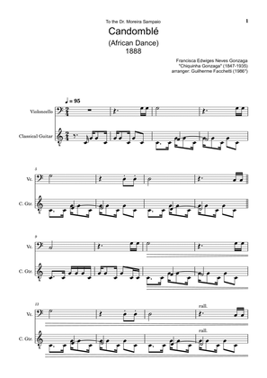 Chiquinha Gonzaga - Candomblé. Arrangement for Cello and Classical Guitar. Score and Separated Parts