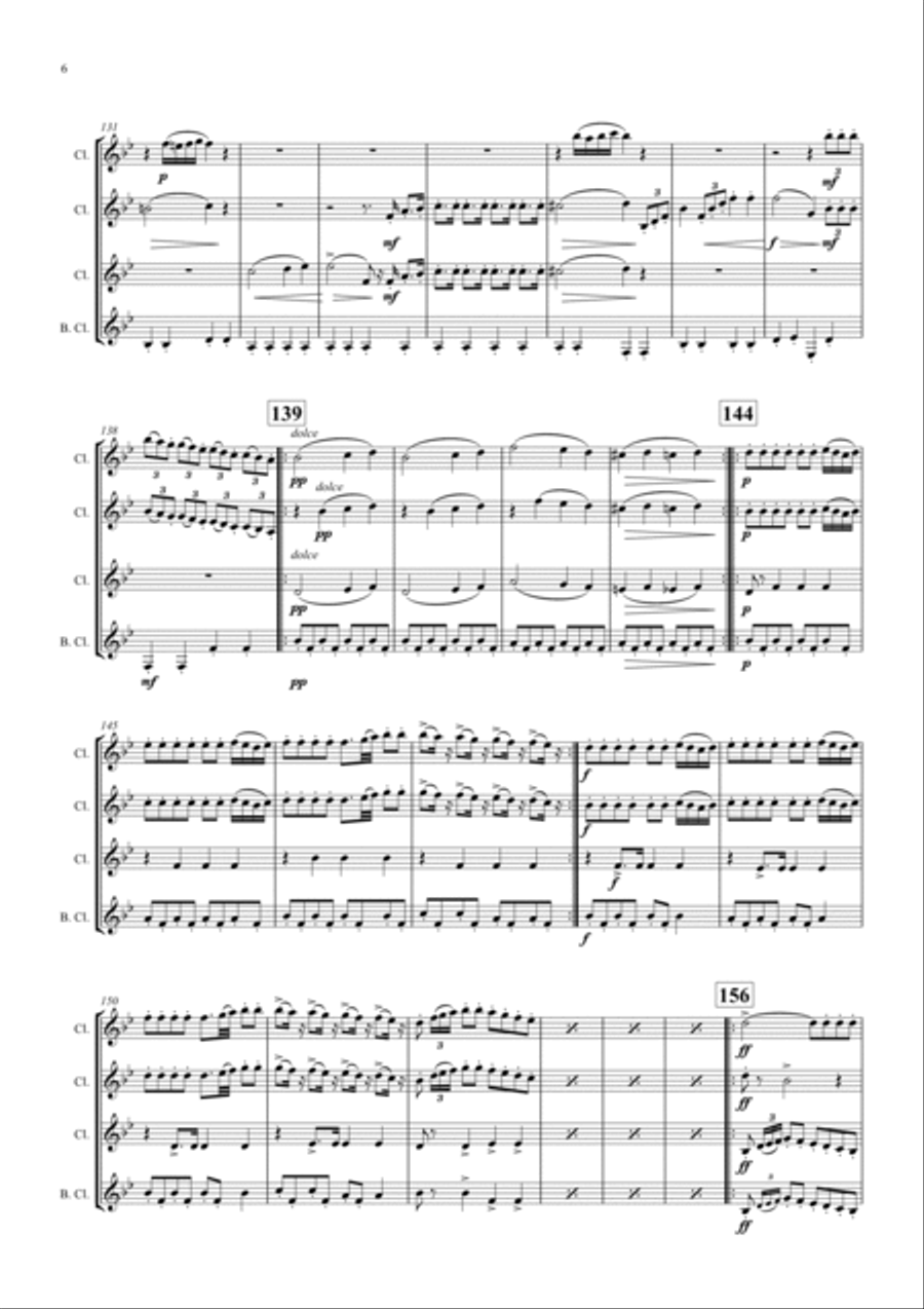 The Barber of Seville - Overture - Clarinet Quartet - F Clarinet Quartet scores gallery preview page 6