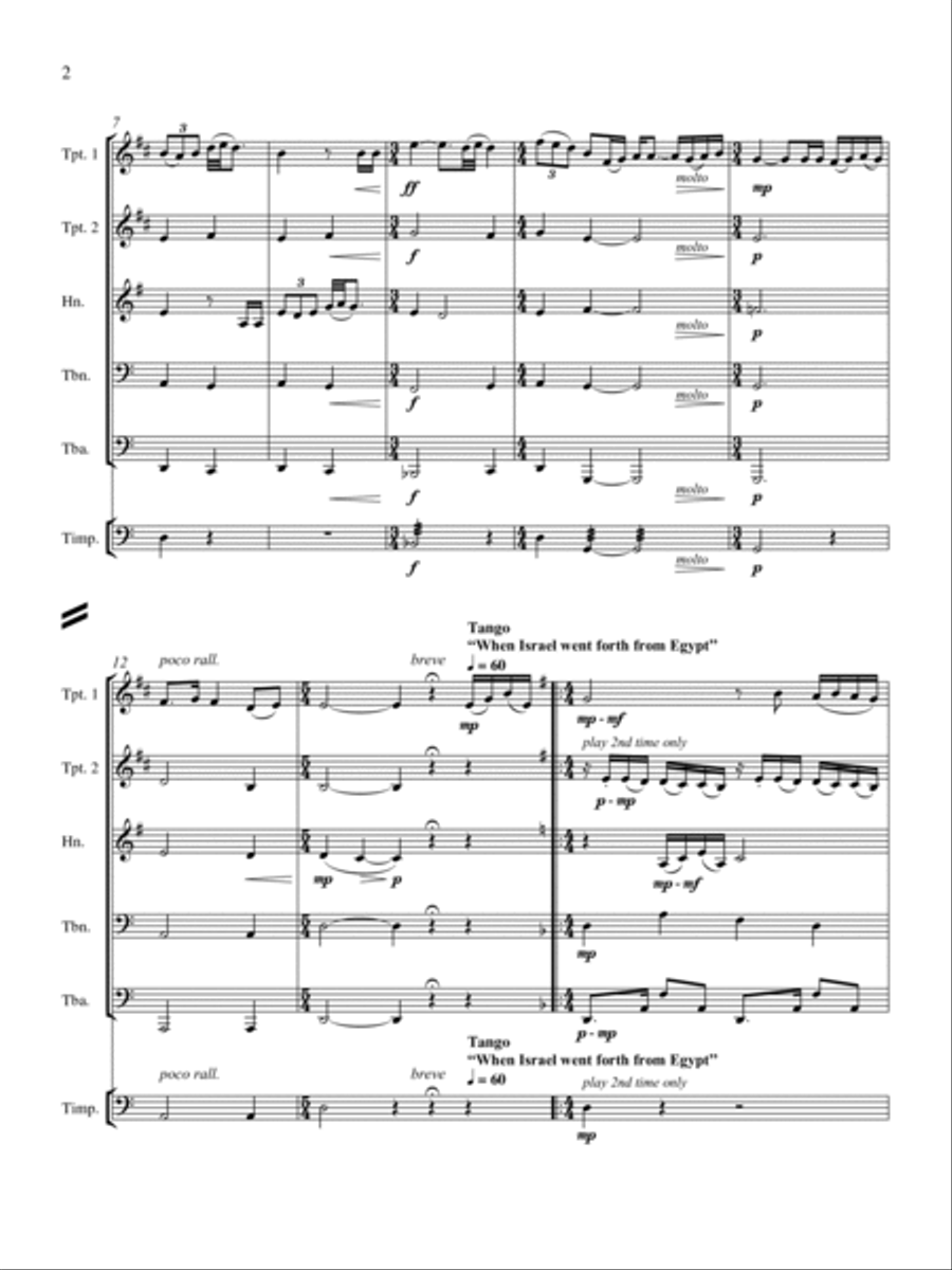 Fanfare, Tango, and Fughetta on Hebrew Themes Percussion scores gallery preview page 2