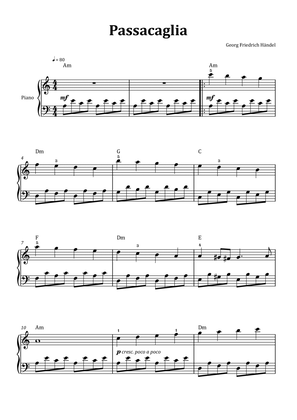 Book cover for Passacaglia by Handel/Halvorsen - Easy Piano