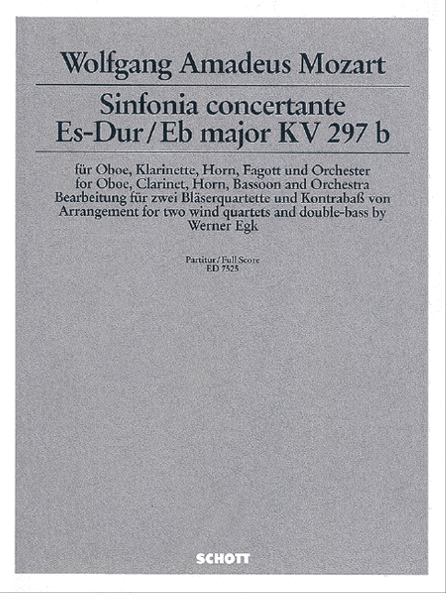 Sinfonia Concertante 8ww/db Score Bassoon scores gallery preview page 1