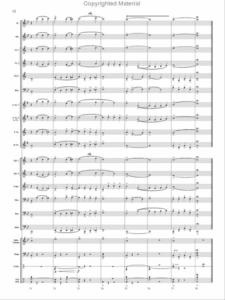 Swedish Hymn of Praise Concert Band scores gallery preview page 12