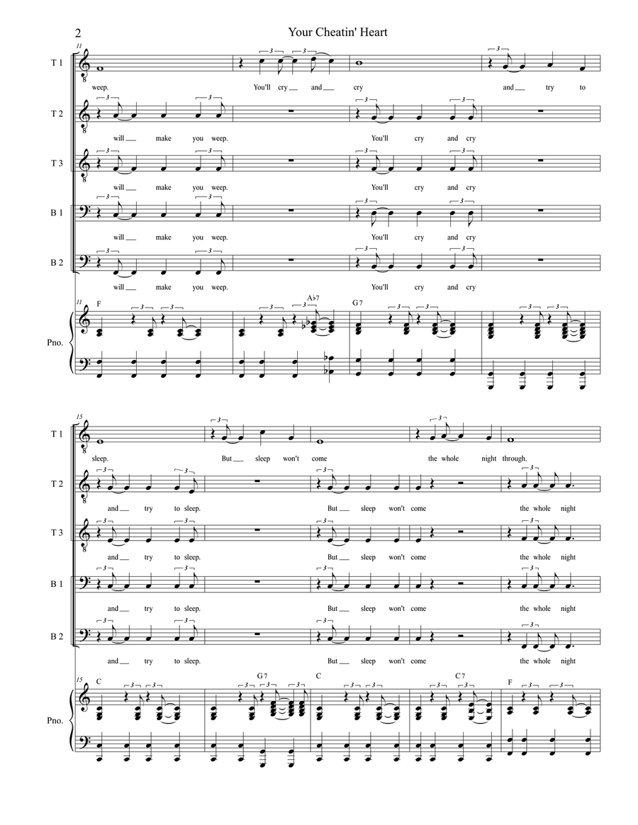 Your Cheatin' Heart 3-Part scores gallery preview page 2