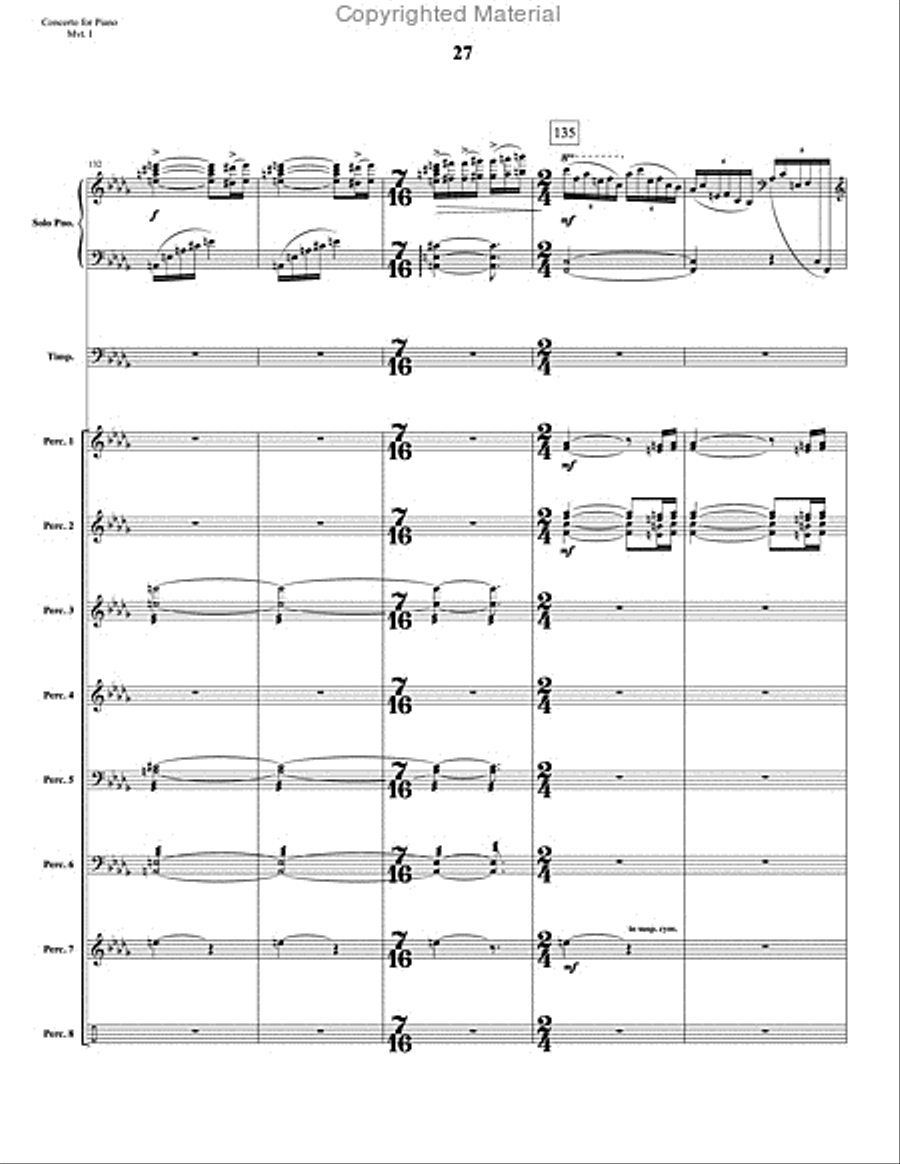 Concerto for Piano and Percussion Orchestra Percussion Ensemble scores gallery preview page 49