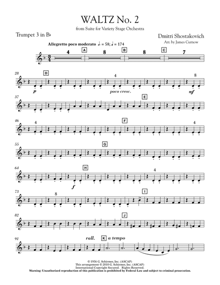 Waltz No. 2 (from Suite For Variety Stage Orchestra) - Bb Trumpet 3