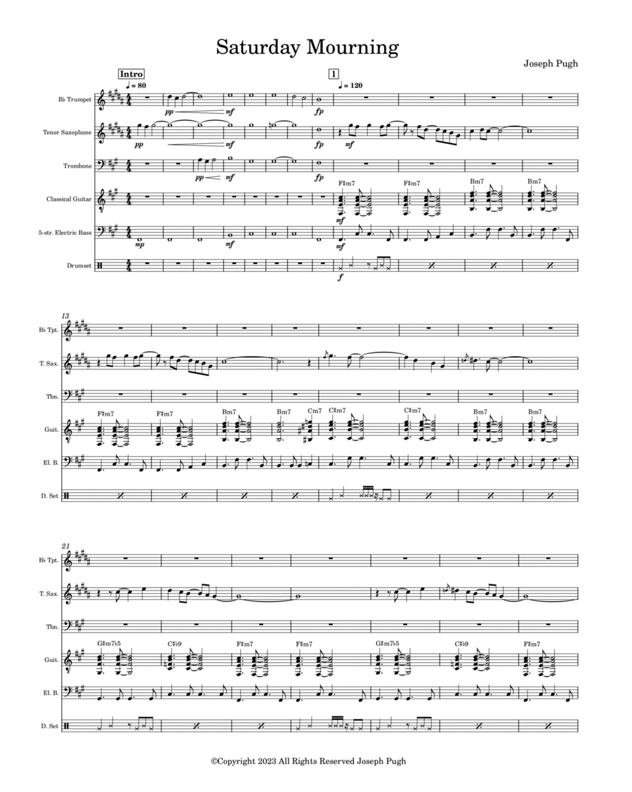 Saturday Mourning Jazz Ensemble scores gallery preview page 1