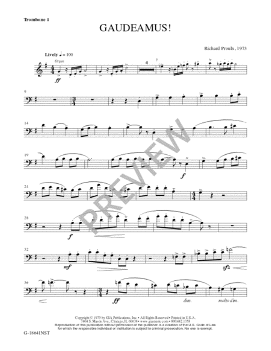 Gaudeamus! Trombone scores gallery preview page 13