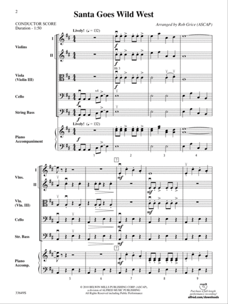Santa Goes Wild West: Score String Orchestra scores gallery preview page 2