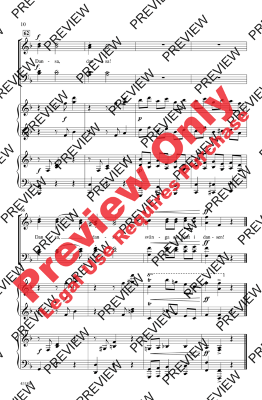 Swedish Harvest Song 4-Part scores gallery preview page 10