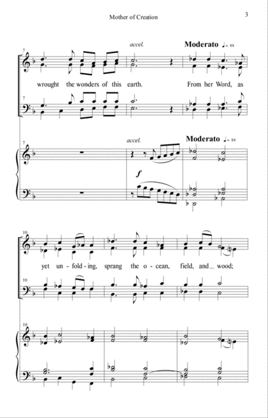 Mother of Creation - SATB 4-Part scores gallery preview page 3
